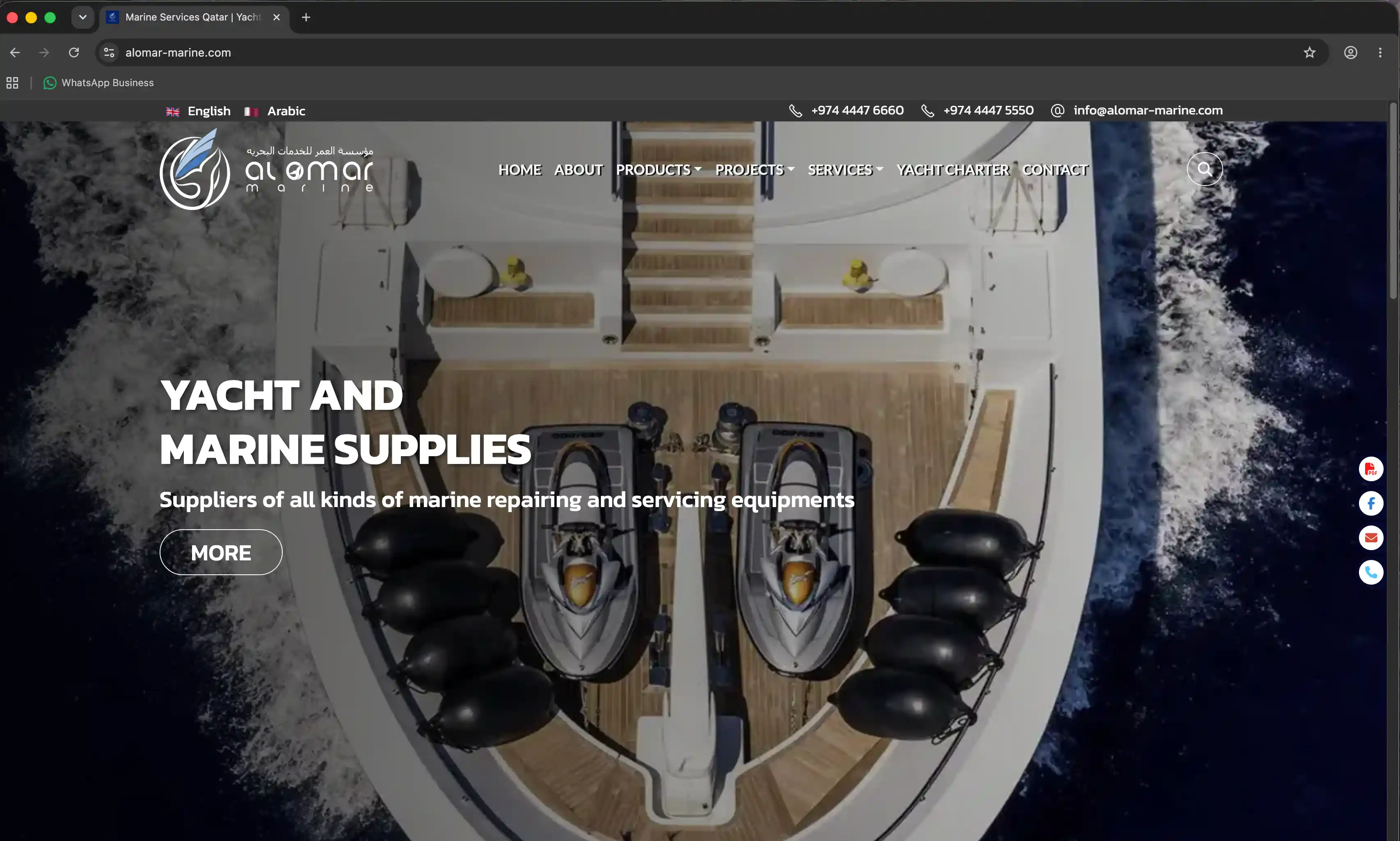 Al Omar Marine — website by Zaptra