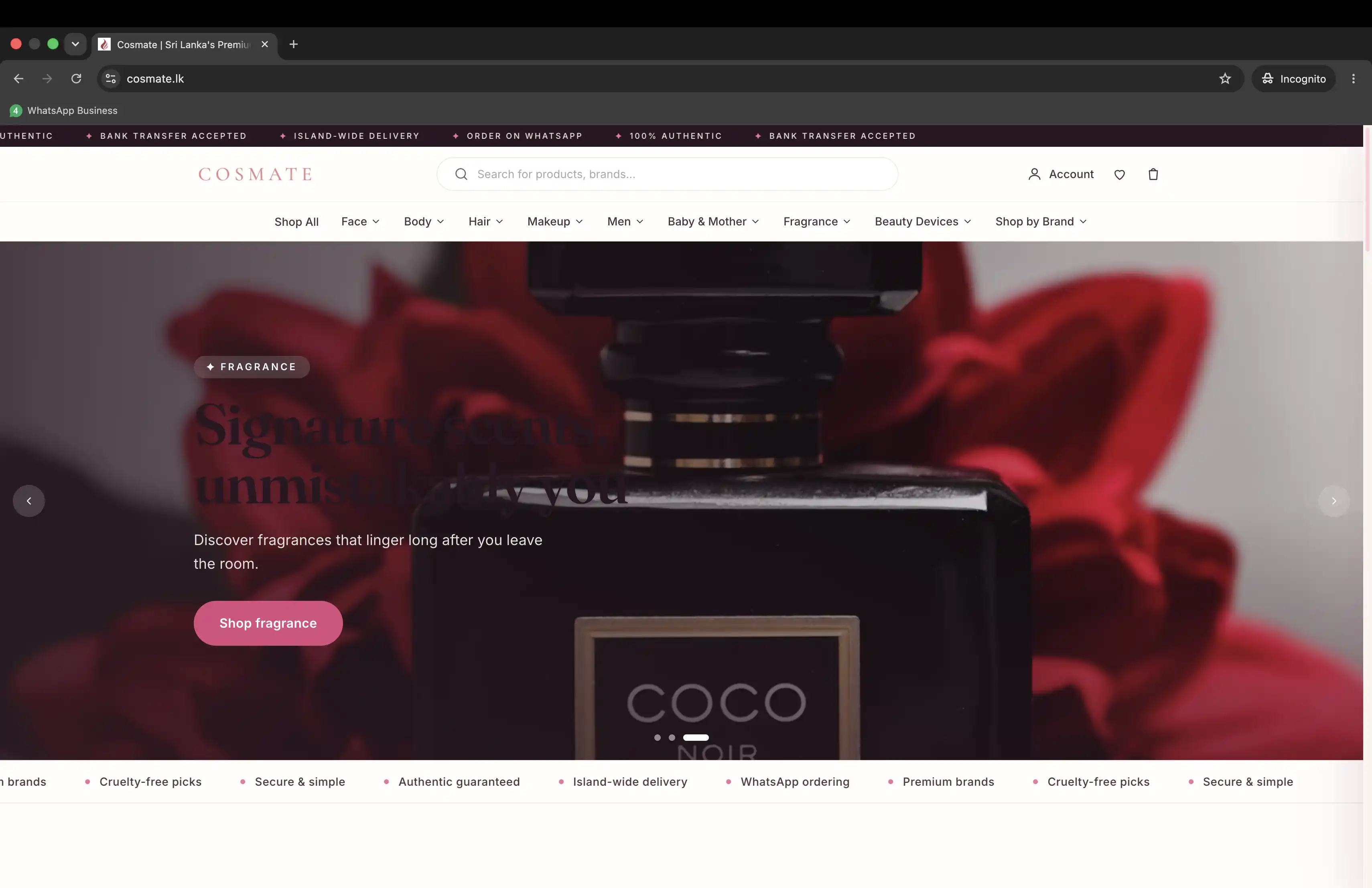 Cosmate — website by Zaptra